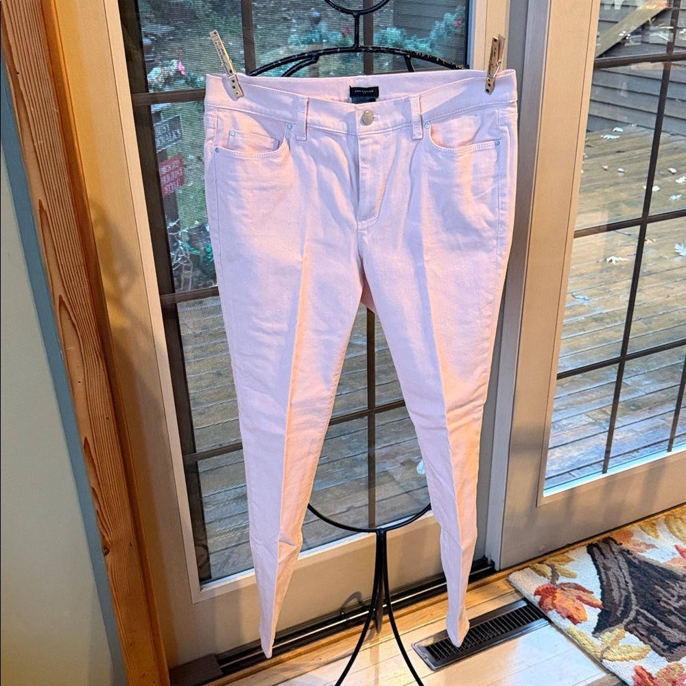 Ann Taylor Modern Skinny Jeans Womens 8 Pastel Pink Cotton Stretch Denim Pants